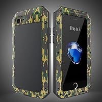 Heavy Duty Protection Armor Metal Phone Case for iPhone 14 13 12 11 Pro XS MAX SE XR X Aluminum Shockproof Cover (ArmyGreen Phone Case,for iPhone 11)