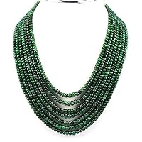 LKBEADS Smooth Roundel Green Emerald 5-7 mm Smooth Roundel 7 Strand 17 Inches 1 Necklace Code-HIGH-47728