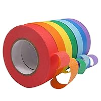 7 Rolls 15mm Paper Art Tape Colored Masking Tape Colorful Tape Rolls Decorative Craft Tape Painting Tape Labeling Tape Write On Tape