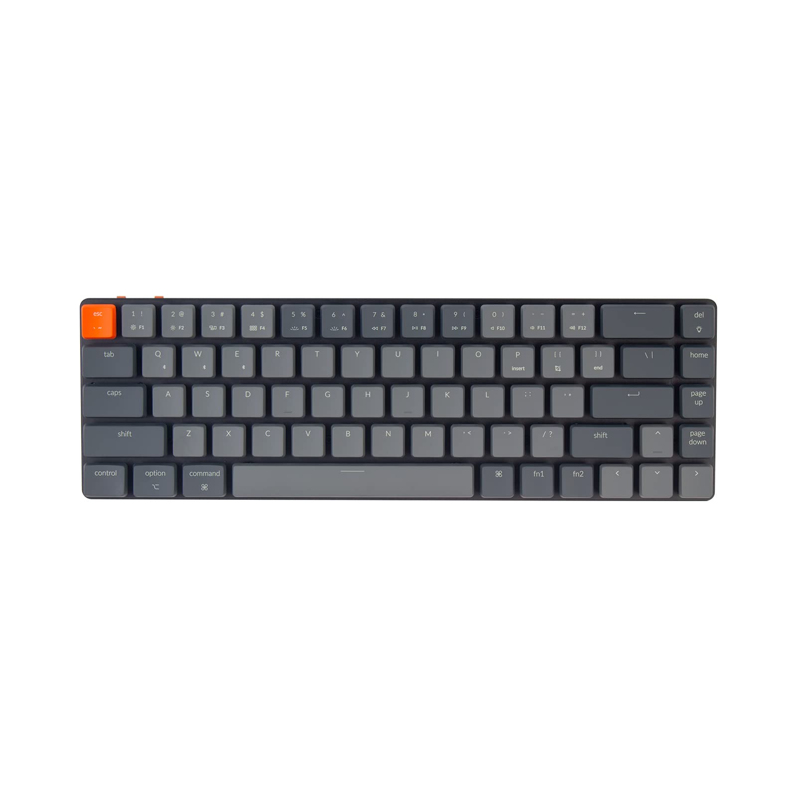 Keychron K7, 68 Keys Ultra-Slim Wireless Bluetooth/Wired Mechanical Keyboard with Low-Profile Gateron Mechanical Brown Switch, White LED Backlit Compatible with Mac Windows