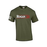 Funny Rogan '24 Patriotic American Flag Sleeve Mens Short Sleeve T-Shirt Graphic Tee