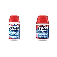 Pepcid Complete Acid Reducer + Antacid Chewable Tablets Heartburn Relief Berry 50 Count & 25 Count