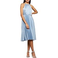 BCBGMAXAZRIA Women's Halter Neck Midi Dress