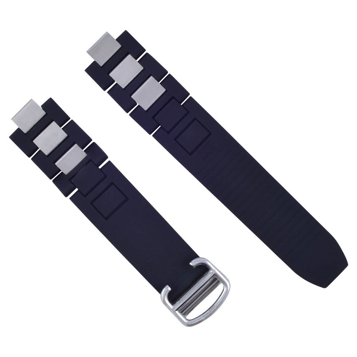Ewatchparts RUBBER WATCH BAND STRAP COMPATIBLE WITH FIT CARTIER 20MM MUST 21 CHRONOSCAPH AUTOSCAPH CLASP
