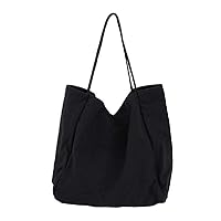 Womens Canvas Tote Bag Handbag Casual Single Shoulder Travel Purse Simple Pure Color Hobo Bag Large Capacity