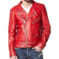 Genuine Leather Biker Jacket for Men and Women and also for Boys and Girls with Asymmetric Zipper Closure