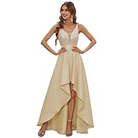 Women's Dresses Sequin Insert High Low Hem Chiffon Formal Dress Dress for Women