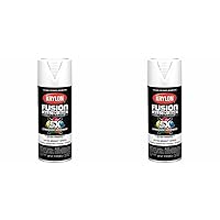 Krylon K02734007 Fusion All-In-One Spray Paint for Indoor/Outdoor Use, Satin Bright White, 12 Ounce (Pack of 2)