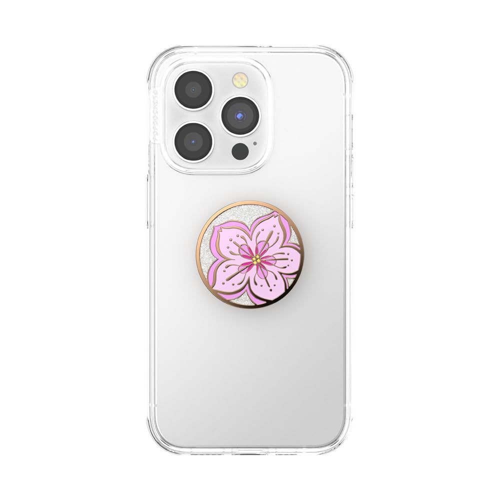 POPSOCKETS Phone Grip with Expanding Kickstand - Enamel Glitter Cherry Blossom