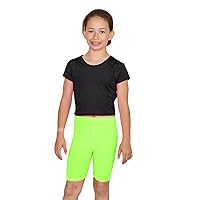 Kids Microfiber Cycling Shorts Girls Plain Dance Gym Sports Active Short Pants
