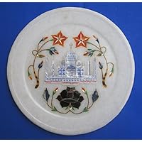 White Marble Inlay Pietra Dura Plate 7