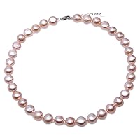 Pearl Necklace for Women 11mm Natural Lavender Freshwater Cultured Baroque Pearl Necklace 17