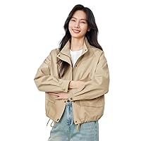 Casual Style Spring Women Full-zip Stand Collar Coats Female Outerwear Woman Clothing