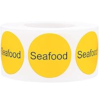 Seafood Deli Labels 1 Inch Round Circle Dots 500 Total Stickers