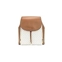Michael Kors Phoebe Medium Zip Pocket Backpack Vanilla MK Signature