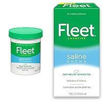 Fleet Laxative Glycerin Suppositories for Constipation, 50 Count and Saline Enema for Constipation Relief, 2 Bottles, 9 Fl Oz Total