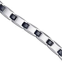 Tungsten and Black Ceramic Mens Polished Fashion Bracelet 11mm 8.5 Inch Jewelry Gifts for Men