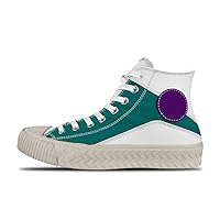 Cyan Custom high top lace up Non Slip Shock Absorbing Sneakers Sneakers with Fashionable Patterns