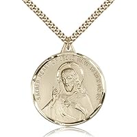 Scapular Medals - Gold Plated Scapular Pendant Including 24 Inch Necklace