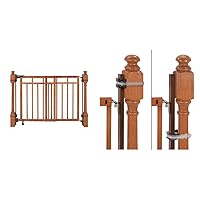 Summer Infant Wood Banister & Stair Safety Pet and Baby Gate & Banister to Banister Gate Mounting Kit - Fits Round or Square Banisters
