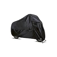 1 PC Car Dust Cover, 210D Waterproof Silver-Coated Cloth XXL Elastic Band Anti-Theft Motorcycle Cover, Portable Storage Accessory, Compatible with Most Cars, Motorcycles, and Bicycles (Black)