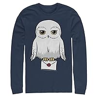Harry Potter Big & Tall Men's Deathly Hallows Anime Hedwig Mail Tops Long Sleeve Tee Shirt