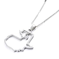 Stainless Steel Guatemala Map Pendant Necklace for Women Men Heart Map of Guatemala Charm Jewelry