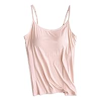 Womens Tank Tops with Built in Bra Sleeveless Soft Tank Tops Scoop Neck Shirts Basic Workout Tops Camisole