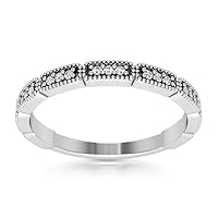 0.41 ct Round Cut Diamond Wedding Band Ring (Color G Clarity SI-1) in 18 kt White Gold