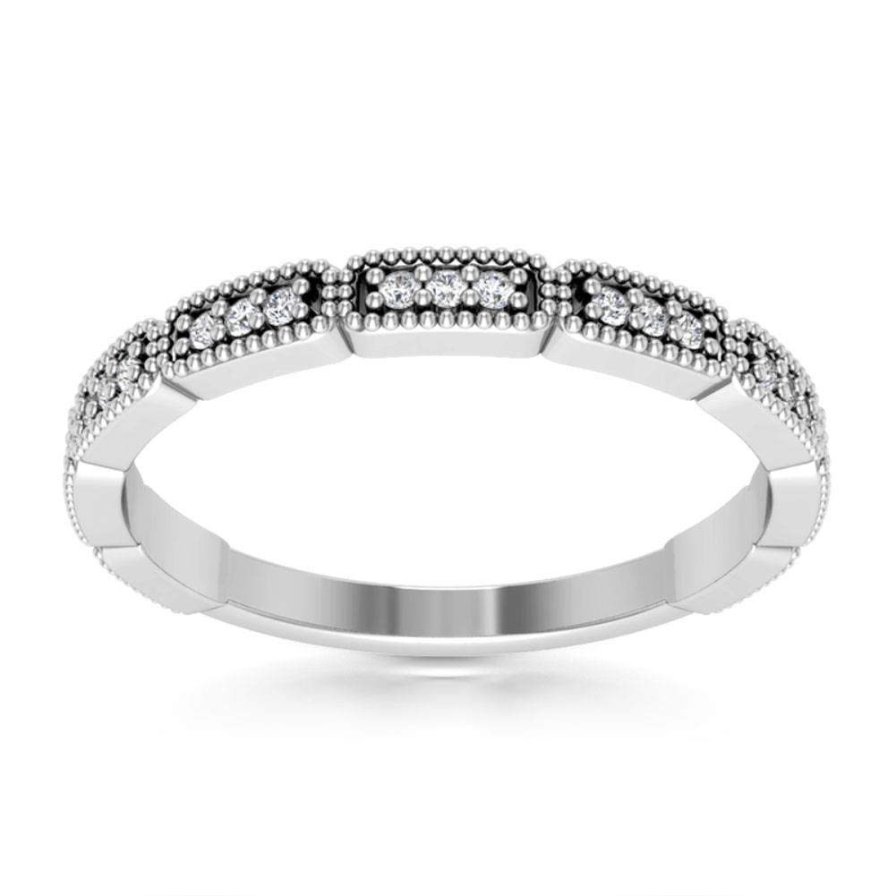 0.41 ct Round Cut Diamond Wedding Band Ring (Color G Clarity SI-1) in Platinum