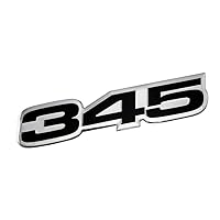 VMS Racing 345 Black on Silver Highly Polished Aluminum Emblem