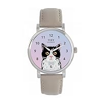 Black and White Cat Head Watch Ladies 38mm Case 3atm Water Resistant Custom Designed Quartz Movement Luxury Fashionable