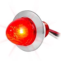 75442 1 inch Mini Push/Screw Watermelon Red/Red Dual Function LED Light with Chrome Plastic Bezel