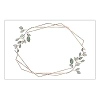 DIGIBUDDHA Geometric Greenery Placemat Boho Leaves Watercolor Green Ivy Sage Eucalyptus Framed Leaf 17