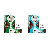 NuGo Slim Chocolate Mint Box (Pack of 12) and Toasted Coconut Protein Bars Bundle (12 Count)