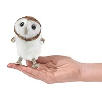 Folkmanis Mini Barn Owl Finger Puppet Cream, Brown, 1 EA