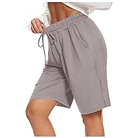 Bermuda Shorts for Women with Deep Pockets Elastic Waist 5
