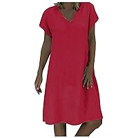 Ladies Spring Dresses 2024 Plus Size Spring Dresses for Women 2024 Midi Spring Dresses for Women Womens Spring Dress Women's Midi Dress Boho 2024 Casual Dress for Wedding Red 5XL