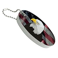 GRAPHICS & MORE American Bald Eagle Flag USA Patriotic Floating Keychain Oval Foam Fishing Boat Buoy Key Float