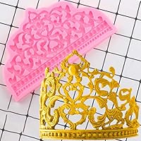 Sugarcraft Baroque Style Crown Silicone Mold Cupcake Topper Fondant Cake Decorating Tools Chocolate Candy Jewelry Polymer Clay