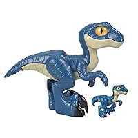 Jurassic World Fisher-Price Imaginext Dinosaur Toy Raptor XL Poseable Figure for Preschool Pretend Play Ages 3+ Years