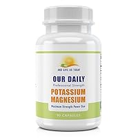 Our Daily Vites Magnesium Potassium Complex 90 Capsules Supplement High Absorption Magnesium Support Vascular Health & Leg Cramp