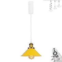 Adjustable Height J Type Track Pendant Light with 5 ft Cord Yellow Macaron Shade Nordic Style Industrial Track Pendant Lighting with Smart Edison Bulbs Timer for Kitchen Island, 8.7
