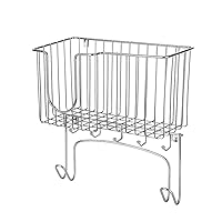 2 in 1 Wall-Mounted Ironing Board Holder Storage Iron Rack Storage Basket Metal Rack Ironing Board Storage Hook
