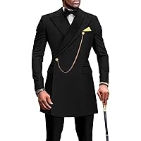 Men`s Suits Slim Fit Blazer and Pants Set Dashiki Outfits with Bow Tie Chain Kerchief African Clothes Wedding