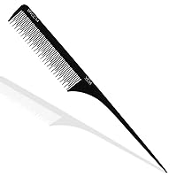 Tail Comb Staggered Teeth (Carbon Anti-Static Black Line Hair Comb)(VPVCC-14)