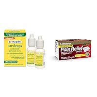 Earwax Removal Drops Twin Pack with GoodSense Extra Strength 500mg Acetaminophen 50 Count Caplets