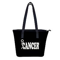 Fuck Cancer Women's Fashion Tote Handbags Leather Shoulder Bag Purse