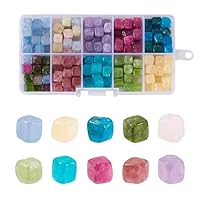 Adabus 200Pcs/box 10 Color Mixed Natural Peridots Tourmalines Lavenders Quartzs Stone Square Spacer Beads for Bracelet Jewelry Making - (Color: 10 Color Mixed)