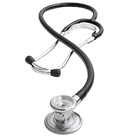 ADC Adscope 647 Sprague-1 Lightweight Single-Tube Stethoscope with 5 Interchangeable Chestpiece Options, Black, 31.5